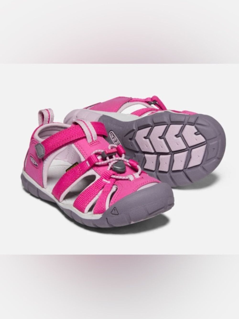Keen Kids Pink and Gray Protective Toe Sandals